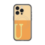 スリムプロテクションプレミアムケース with MagSafe［ オリジナル - initial two tone - U orange ］