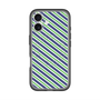 スリムプロテクションプレミアムケース with MagSafe［ Small Stripe - Navy × Green ］