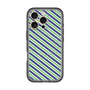 スリムプロテクションプレミアムケース with MagSafe［ Small Stripe - Navy × Green ］