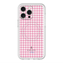 スリムプロテクションプレミアムケース with MagSafe［ Houndstooth Pattern Pink with LANVIN en Bleu logo- ランバン 千鳥格子柄 ピンク ］