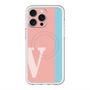 スリムプロテクションプレミアムケース with MagSafe［ オリジナル - initial color line - V pink ］