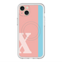 スリムプロテクションプレミアムケース with MagSafe［ オリジナル - initial color line - X pink ］