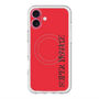 スリムプロテクションプレミアムケース with MagSafe［ SUPER PRIVATE - ロゴ - Red&Black ］
