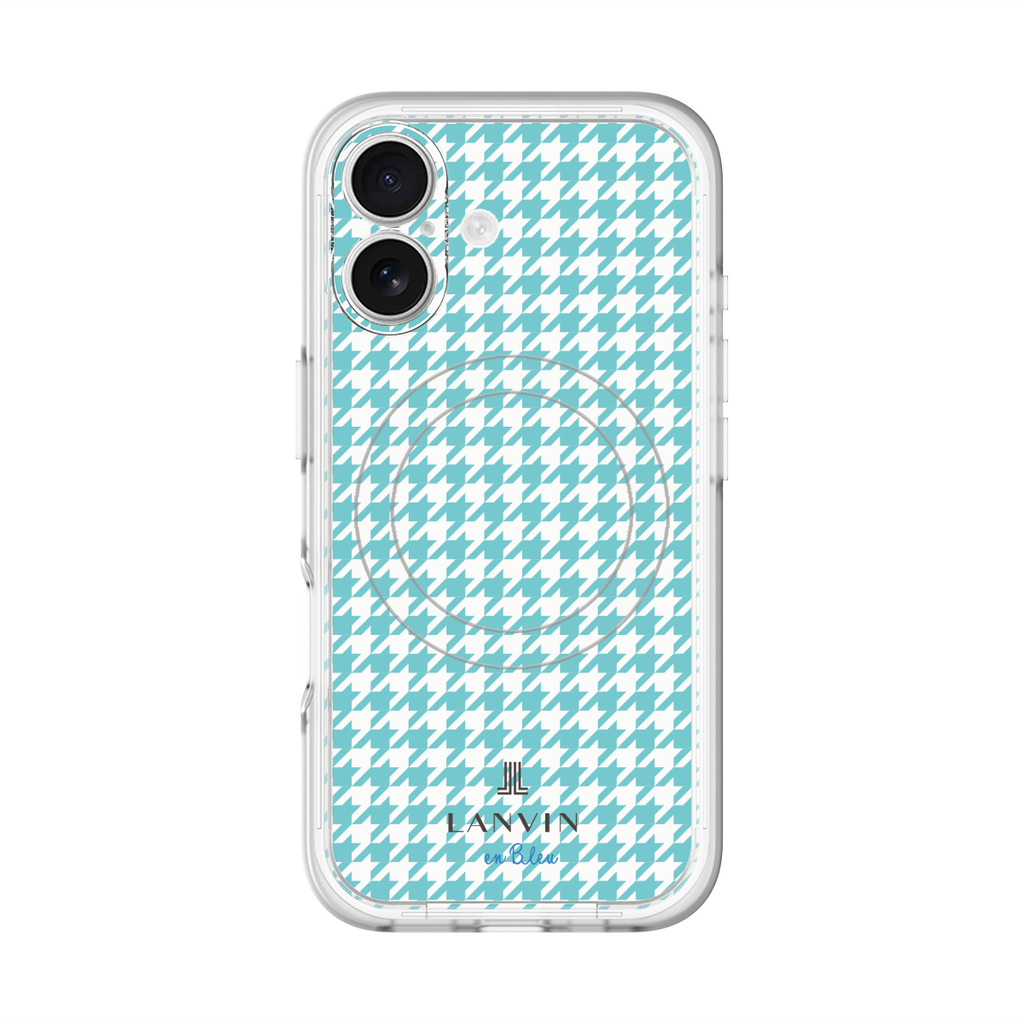 Houndstooth Pattern Blue with LANVIN en Bleu logo- ランバン 千鳥格子柄 ブルー