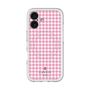 スリムプロテクションプレミアムケース with MagSafe［ Houndstooth Pattern Pink with LANVIN en Bleu logo- ランバン 千鳥格子柄 ピンク ］