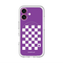 スリムプロテクションプレミアムケース with MagSafe［ Racing checkered flag Purple - レーシングチェッカーフラッグ パープル ］