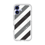 スリムプロテクションプレミアムケース with MagSafe［ Big Stripe - Black × Gray ］