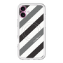 スリムプロテクションプレミアムケース with MagSafe［ Big Stripe - Black × Gray ］