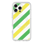 スリムプロテクションプレミアムケース with MagSafe［ Big Stripe - Green × Yellow ］