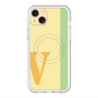 スリムプロテクションプレミアムケース with MagSafe［ オリジナル - initial color line - V yellow ］