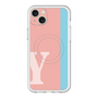 スリムプロテクションプレミアムケース with MagSafe［ オリジナル - initial color line - Y pink ］