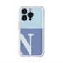 スリムプロテクションプレミアムケース with MagSafe［ オリジナル - initial two tone - N blue ］