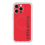 スリムプロテクションプレミアムケース with MagSafe［ SUPER PRIVATE - ロゴ - Red&Black ］