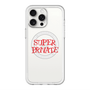 スリムプロテクションプレミアムケース with MagSafe［ SUPER PRIVATE - ロゴ - Metal ］