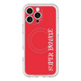 スリムプロテクションプレミアムケース with MagSafe［ SUPER PRIVATE - ロゴ - Red ］