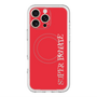 スリムプロテクションプレミアムケース with MagSafe［ SUPER PRIVATE - ロゴ - Red ］