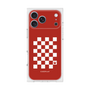プレミアムスクエアケース［ Racing checkered flag Red - レーシングチェッカーフラッグ レッド ］