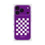 プレミアムスクエアケース［ Racing checkered flag Purple - レーシングチェッカーフラッグ パープル ］