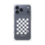 プレミアムスクエアケース［ Racing checkered flag White - レーシングチェッカーフラッグ ホワイト ］
