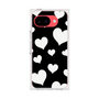 プレミアムスクエアケース［ Dot Hearts - Black ］