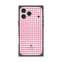 プレミアムスクエアケース［ Houndstooth Pattern Pink with LANVIN en Bleu logo- ランバン 千鳥格子柄 ピンク ］