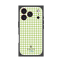プレミアムスクエアケース［ Houndstooth Pattern Green with LANVIN en Bleu logo- ランバン 千鳥格子柄 グリーン ］