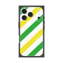 プレミアムスクエアケース［ Big Stripe - Green × Yellow ］