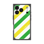 プレミアムスクエアケース［ Big Stripe - Green × Yellow ］
