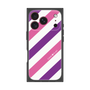 プレミアムスクエアケース［ Big Stripe - Purple × Pink ］