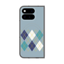 プレミアムスクエアケース with Pixelsnap［ Nordic Argyle - Blue ］