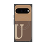 プレミアムスクエアケース with Pixelsnap［ オリジナル - initial two tone - U brown ］