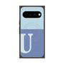 プレミアムスクエアケース with Pixelsnap［ オリジナル - initial two tone - U blue ］