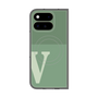 プレミアムスクエアケース with Pixelsnap［ オリジナル - initial two tone - V green ］