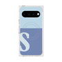 プレミアムスクエアケース with Pixelsnap［ オリジナル - initial two tone - S blue ］