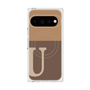 プレミアムスクエアケース with Pixelsnap［ オリジナル - initial two tone - U brown ］