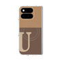 プレミアムスクエアケース with Pixelsnap［ オリジナル - initial two tone - U brown ］
