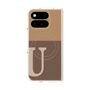 プレミアムスクエアケース with Pixelsnap［ オリジナル - initial two tone - U brown ］