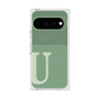 プレミアムスクエアケース with Pixelsnap［ オリジナル - initial two tone - U green ］