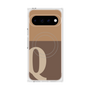 プレミアムスクエアケース with Pixelsnap［ オリジナル - initial two tone - Q brown ］