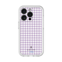 スリムプロテクションプレミアムケース［ Houndstooth Pattern Purple -with LANVIN en Bleu logo ランバン 千鳥格子柄 パープル ］