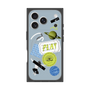 プレミアムスクエアケース with MagSafe［ Playful sticker - Dusty Blue ］