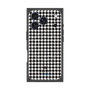 プレミアムスクエアケース with MagSafe［ Houndstooth Pattern Black with LANVIN en Bleu logo- ランバン 千鳥格子柄 ブラック ］