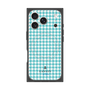 プレミアムスクエアケース with MagSafe［ Houndstooth Pattern Blue with LANVIN en Bleu logo- ランバン 千鳥格子柄 ブルー ］