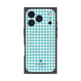 プレミアムスクエアケース with MagSafe［ Houndstooth Pattern Blue with LANVIN en Bleu logo- ランバン 千鳥格子柄 ブルー ］