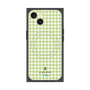 プレミアムスクエアケース with MagSafe［ Houndstooth Pattern Green with LANVIN en Bleu logo- ランバン 千鳥格子柄 グリーン ］