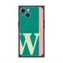 プレミアムスクエアケース with MagSafe［ オリジナル - initial color line - W green ］