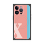 プレミアムスクエアケース with MagSafe［ オリジナル - initial color line - X pink ］