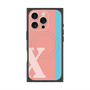 プレミアムスクエアケース with MagSafe［ オリジナル - initial color line - X pink ］