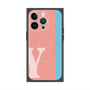 プレミアムスクエアケース with MagSafe［ オリジナル - initial color line - Y pink ］