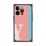 プレミアムスクエアケース with MagSafe［ オリジナル - initial color line - Y pink ］